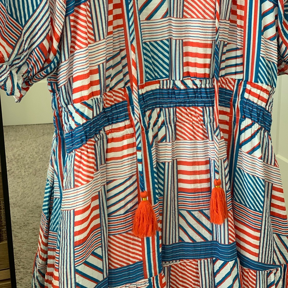 THML Red and Blue Geometric Maxi Dress - Picture 4 of 5
